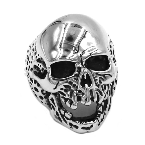 Vintage Gothic Stainless Steel Skull Ring Biker Skull Men Ring Stainless Steel Jewelry Skull Biker Ring SWR0754 - Click Image to Close